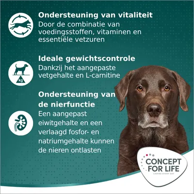Ondersteuning van vitaliteit, ideale gewichtscontrole en ondersteuning van de nierfunctie. Concept for Life – Caring Every Day.