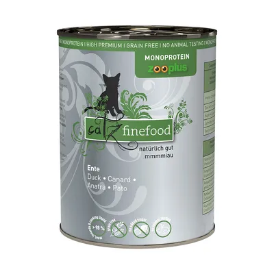 Catz Finefood mokré krmivo pro kočky, druh kachna. Monoprotein, vysoká kvalita, bez obilovin, bez testování na zvířatech, bez přidaného cukru.