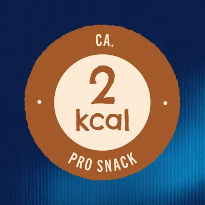 Ca. 2 kcal pro Snack.