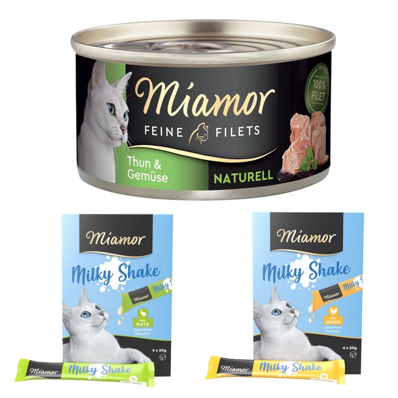 6 x 80 г Miamor Feine Filets Naturelle  + Milky Shake 8 x 20 г в подарок!