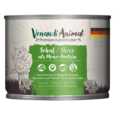 Venandi Animal Premium Katzenfutter, Schaf als Mono-Protein. Naturbelassen, regionale Zutaten, besonders viel Fleisch, frei von Getreide. Made in Germany.