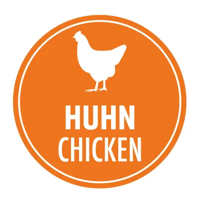 Huhn Chicken. Символ за продукти с пилешко месо.