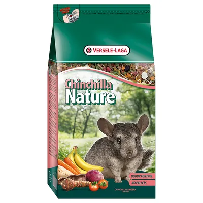 Versele-Laga Chinchilla Nature. Futter für Chinchillas mit Gemüse, Obst und Kräutern. Aroma Pack, wiederverschließbar. Odour Control, keine Pellets.