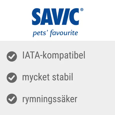 SAVIC pets’ favourite. IATA-kompatibel, mycket stabil, rymningssäker.