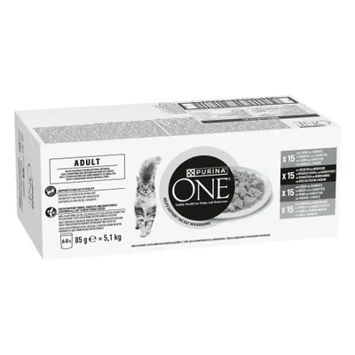 Purina One Adult Cat Mix Meat & Vegetables - 60 x 85 g Purina One Adult Cat Mix Meat & Vegetables - 60 x 85 g