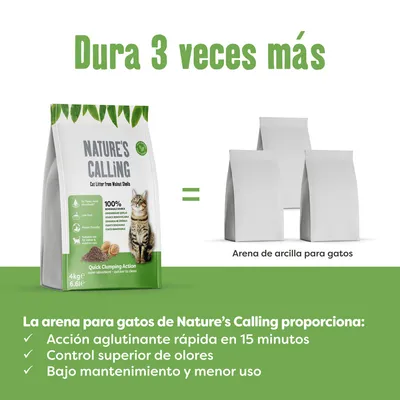 Nature's Calling arena biogdegradable vegetal para gatos