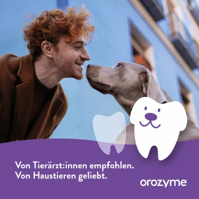 Von Tierärzt:innen empfohlen. Von Haustieren geliebt. orozymes. Von Tierärzt:innen empfohlen. Von Haustieren geliebt. orozymes.