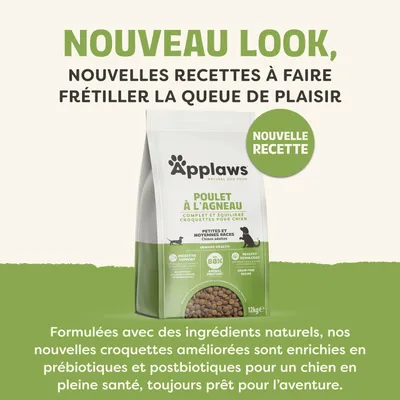 Applaws Poulet à l'Agneau, nouvelle recette. Croquettes pour chiens adultes, soutien digestif, santé immunitaire, sans céréales, sac de 12 kg. Applaws Poulet à l'Agneau, nouvelle recette. Croquettes pour chiens adultes, soutien digestif, santé immunitaire, sans céréales, sac de 12 kg.