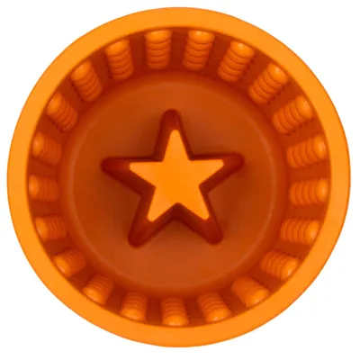 LickiMat Yoggie Pot Snack Dog Toy – Orange - 9.5 x 9 cm (Diameter x H)