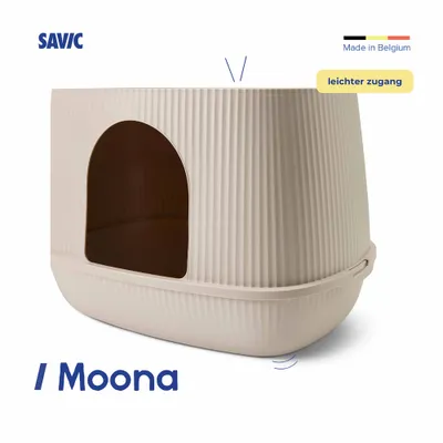 Savic Moona, beige Kunststoffbox mit Einstieg, leichter Zugang, Made in Belgium. Savic Moona, beige Kunststoffbox mit Einstieg, leichter Zugang, Made in Belgium.