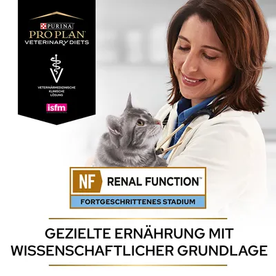 Purina Pro Plan Veterinary Diets. NF Renal Function für fortgeschrittenes Stadium. Gezielte Ernährung mit wissenschaftlicher Grundlage.