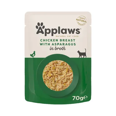 Applaws Natural Cat Food, pierś z kurczaka ze szparagami w bulionie, 100% naturalnych składników, 70g.
