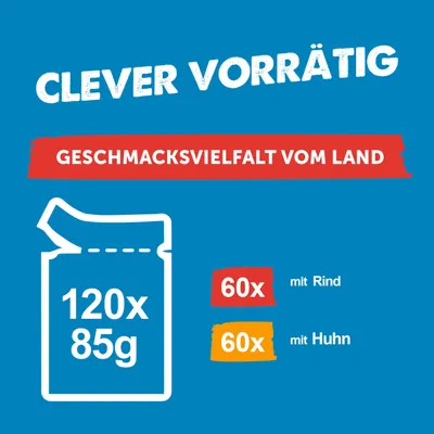 Jumbopack Felix Classic Pouches 120 x 85 g - Rind & Huhn Jumbopack Felix Classic Pouches 120 x 85 g - Rind & Huhn
