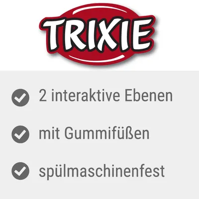 TRIXIE. 2 interaktive Ebenen, mit Gummifüßen, spülmaschinenfest (saksankielinen teksti).
