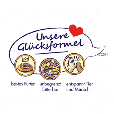 Unsere Glücksformel: bestes Futter, unbegrenzt fütterbar, entspannt Tier und Mensch.