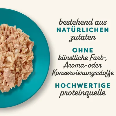 Bestehend aus natürlichen Zutaten, ohne künstliche Farb-, Aroma- oder Konservierungsstoffe. Hochwertige Proteinquelle.