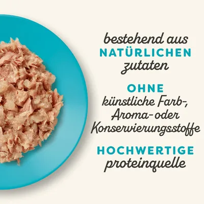 Bestehend aus natürlichen Zutaten, ohne künstliche Farb-, Aroma- oder Konservierungsstoffe, hochwertige Proteinquelle.