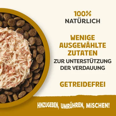 100% natürlich, wenige ausgewählte Zutaten zur Unterstützung der Verdauung, getreidefrei. Hinzugeben, umrühren, mischen! 100% natürlich, wenige ausgewählte Zutaten zur Unterstützung der Verdauung, getreidefrei. Hinzugeben, umrühren, mischen!