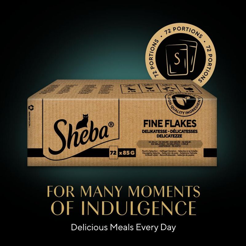Sheba Pouches Fine Flakes in Jelly 72 x 85g