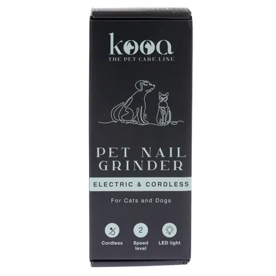 kooa Pet Nail Grinder, elektrisch und kabellos, mit LED-Licht und zwei Geschwindigkeitsstufen. Geeignet für Katzen und Hunde.