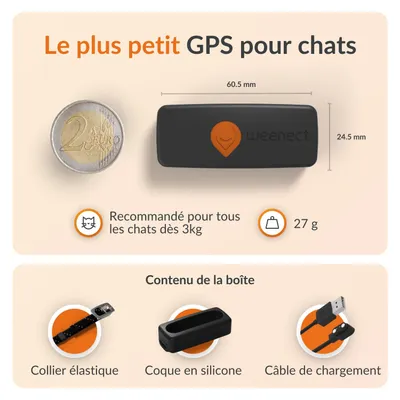 Weenect Tracker GPS XS pour animaux de compagnie pour chat Weenect Tracker GPS XS pour animaux de compagnie pour chat