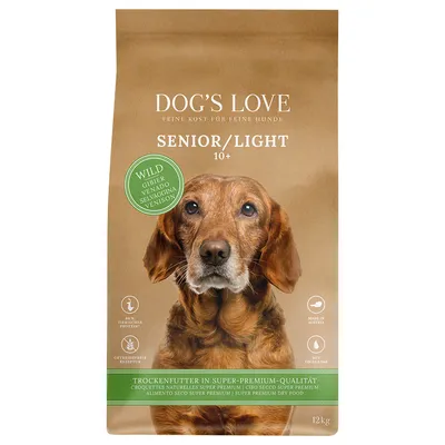 Dog's Love Senior/Light 10+ dry food with venison, grain-free recipe, made in Austria, with omega-3&6, super premium quality, 12kg.