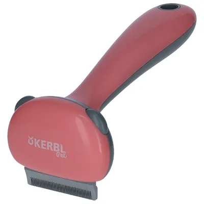 Kerbl Pet Entfilzungskamm mit ergonomischem Griff, rosa und grau, geeignet für Fellpflege.