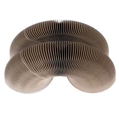 Corrugated cardboard scratching toy in a curved shape, suitable for cats to scratch and play.