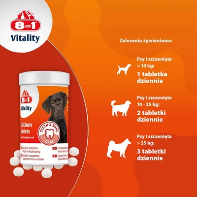 8in1 Vitality Calcium Tablets, wapń
