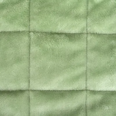 Green, soft fabric surface with square quilting, suitable for cushions or blankets.