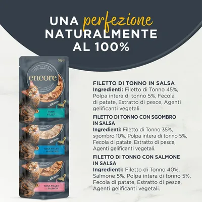 Encore in salsa Pacco misto in buste 5 x 50 g Umido gatto