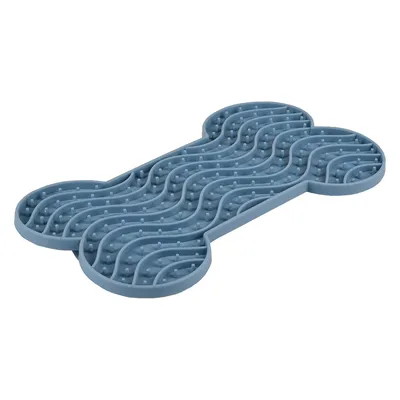 Benvormad blå silikonmatta med vågformade fördjupningar och små knoppar, lämplig för långsam ätning eller aktivering.