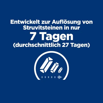 Entwickelt zur Auflösung von Struvitsteinen in nur 7 Tagen (durchschnittlich 27 Tagen).