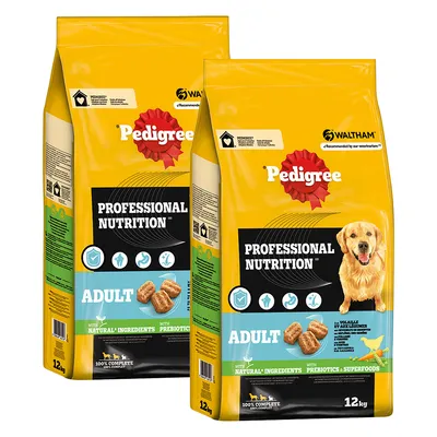 Pedigree Professional Nutrition Adult, 12 kg, luonnollisilla ainesosilla, prebiooteilla ja superfoodeilla. Suositeltu Waltham-eläinlääkäreiden toimesta.