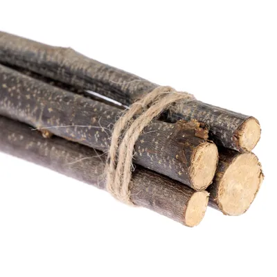 Fascio di bastoncini di legno naturale legati con spago di juta. Adatto per lavori creativi o decorativi.