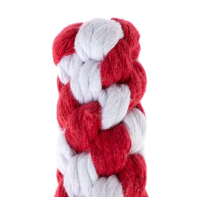 Fonott játék piros-fehér pamutból.