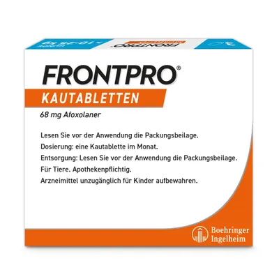 Frontpro Kautablette gegen Zecken und Flöhe, für Hunde >10 bis 25 kg