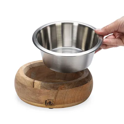 Designed by Lotte Holz- & Edelstahlnapf Mandira