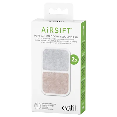 Catit AiRSift Dual Action geruchsreduzierendes Filterpad, 2er-Pack, Ersatzfilter. Catit AiRSift Dual Action geruchsreduzierendes Filterpad, 2er-Pack, Ersatzfilter.
