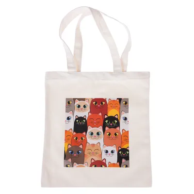 TIAKI platnena torba "Smiling Cats"