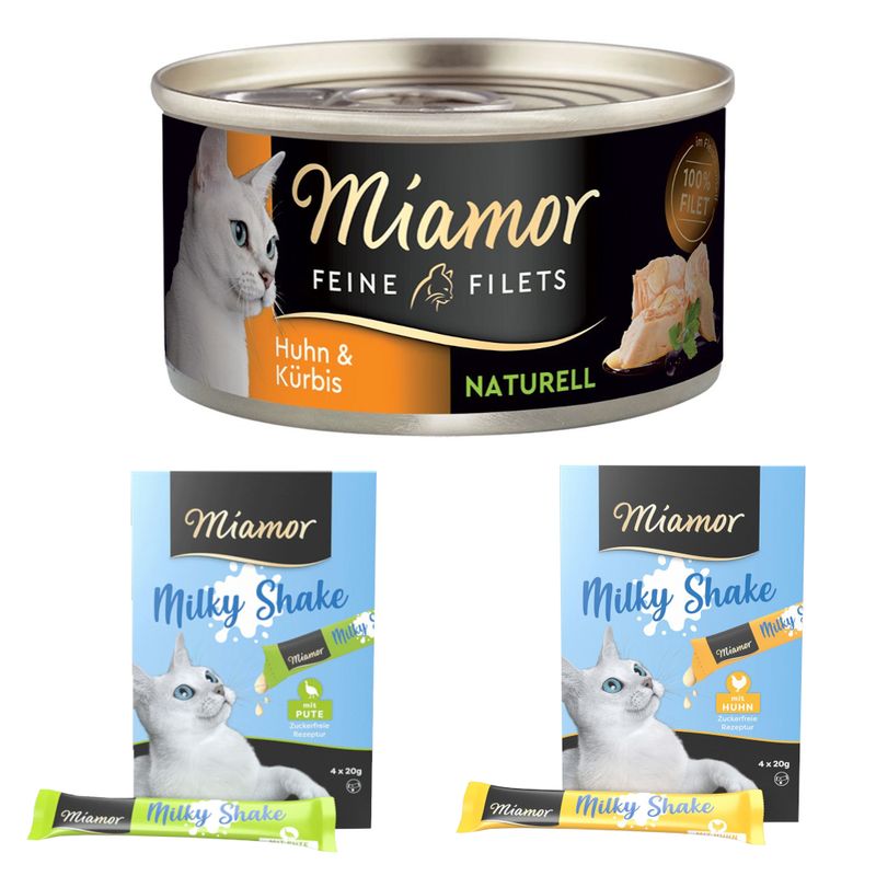 6 x 80 г Miamor Feine Filets Naturelle  + Milky Shake 8 x 20 г в подарок!