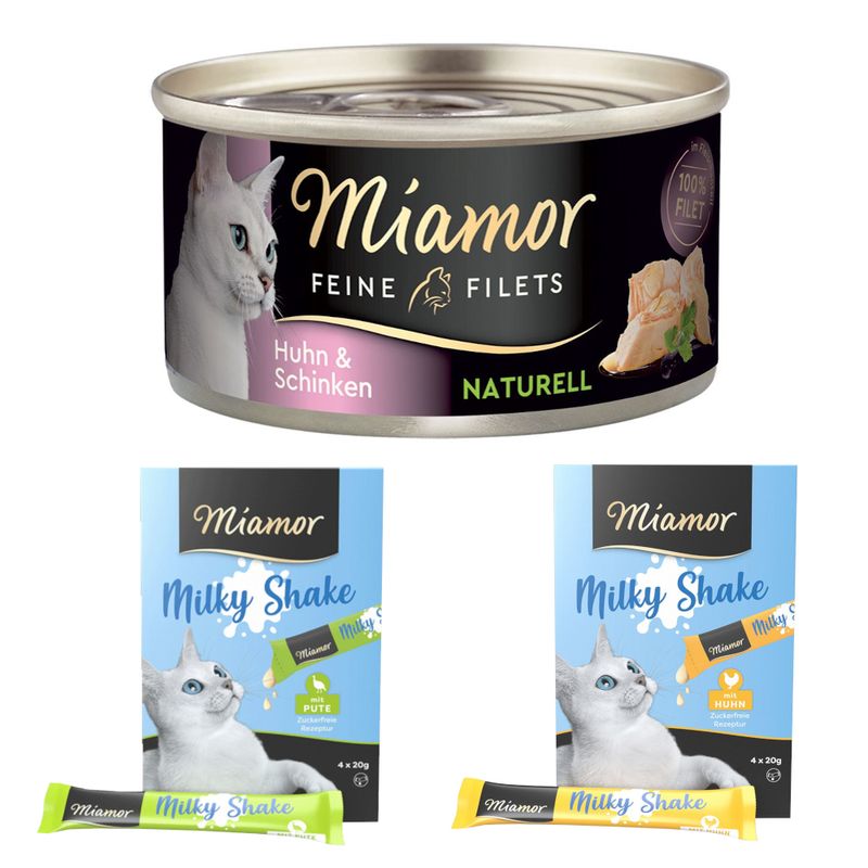 6 x 80 г Miamor Feine Filets Naturelle  + Milky Shake 8 x 20 г в подарок!