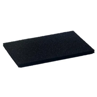 Black rectangular filter foam for aquariums or water filters, flat and fine-pored.