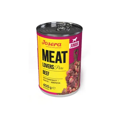 Josera Meat Lovers Pure Junior, hovädzie, superprémiová kvalita, bez obilnín, monoproteín, 400g čistá hmotnosť.