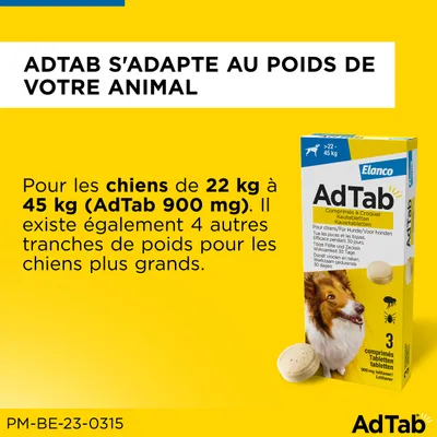 AdTab Comprimés à mâcher pour très grand chien (22 à 45 kg)