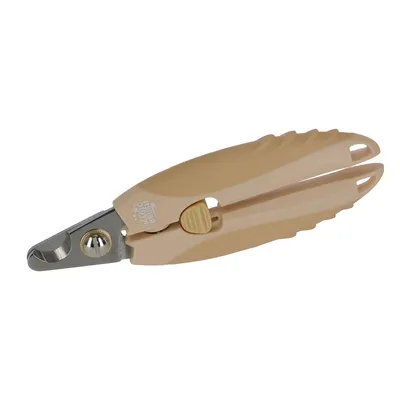 MagicBrush Nagelzange mit beige Kunststoffgriff und Metallklingen, geeignet für präzises Schneiden.