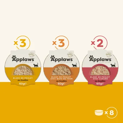 Applaws Cat Pot Probierpack  8 x 60 g - Hühnchenauswahl
