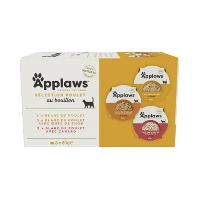 Lot mixte Applaws Cat Pots 8 x 60 g pour chat - sélection au poulet