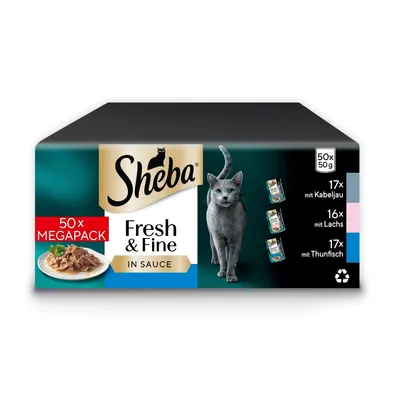 Multipack Sheba Fresh & Fine en sachets fraîcheur, 50 x 50 g pour chat