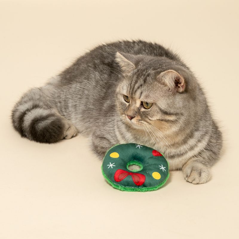 TIAKI Katzenspielzeug Weihnachtskranz